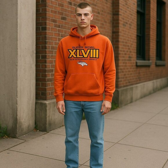 Super Bowl 48 XLVIII Denver Broncos Antigua Hoodie - Picture 1 of 8